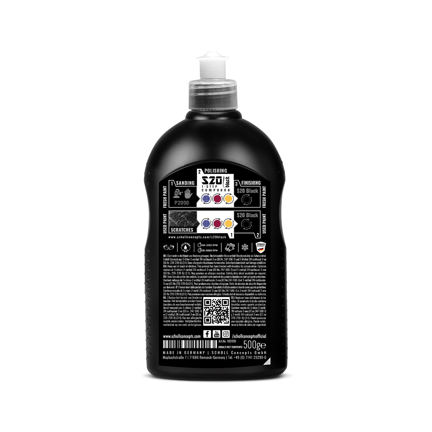 Scholl Concepts S20 BLACK Real 1-Step Paste 500g Politur PROSHINE Autopflegeprodukte