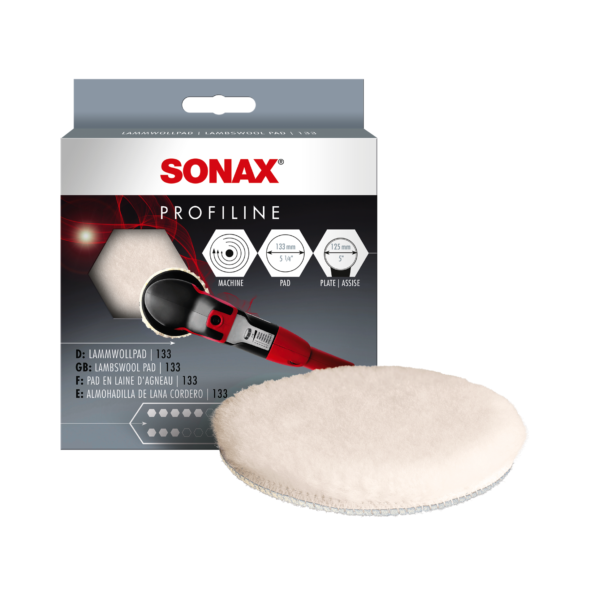 SONAX LammwollPad 133 PROSHINE Autopflegeprodukte